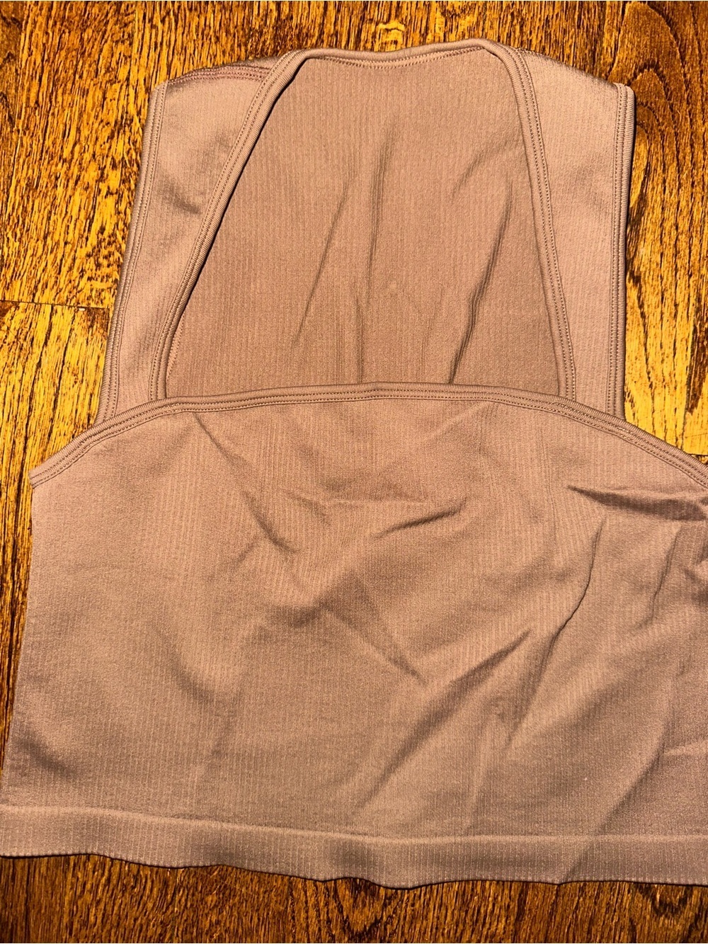 OQQ Sleeveless Square-Neck Stretch Crop Top in Brown - NWOT Large